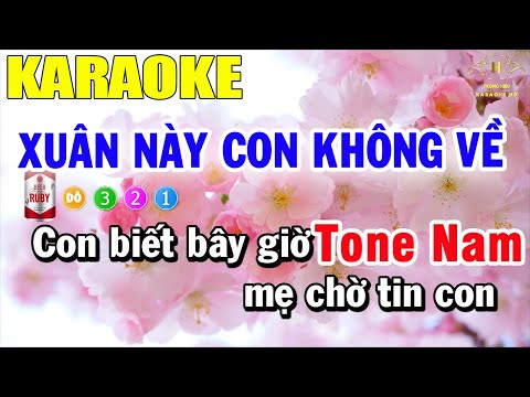 Xuân Này Con Không Về Karaoke Tone Nam Nhạc Sống | Trọng Hiếu