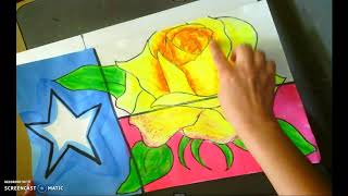 Yellow rose of Texas step by step drawing for kids