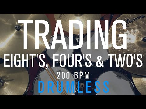 Swing - Trading 8's, 4's & 2's - 200 Bpm - Jazz Drumless Backing Track