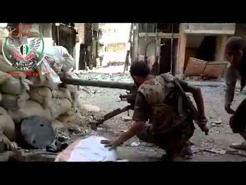 استهداف  قوات النظام بقاذف بي 10 من قبل الفرقة الثانية - قوات خاصة في مخيم اليرموك في محافظة دمشق