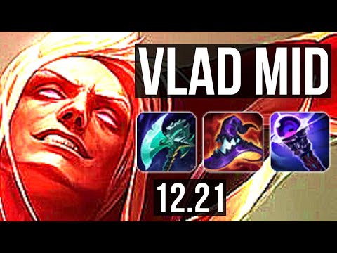 VLADIMIR vs HEIMERDINGER (MID) | 70% winrate, 6 solo kills, 14/4/12, Dominating | TR Master | 12.21