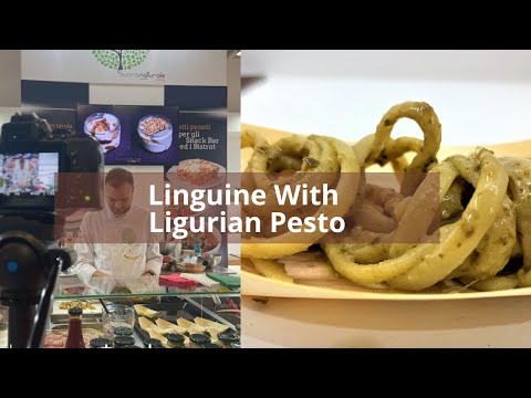 Linguine with Ligurian pesto.