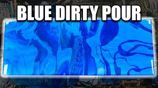 Blue Epoxy Resin Dirty Pour DIY Countertop Design | Multiple Shades In One Pour