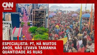 Vídeo: PT, há muitos anos, não levava tamanha quantidade às ruas, diz especialista | WW