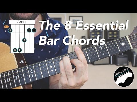 The 8 Essential Bar Chord Shapes  - Easy Beginner Guitar Lesson
