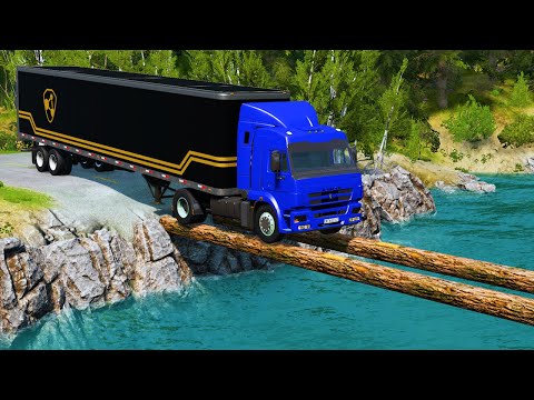Cars vs Log Bridge #3 - BeamNG.Drive