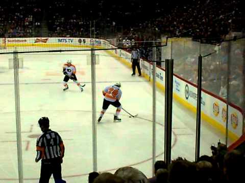 Philadelphia Flyers score against the Winnipeg Jets - November 19th - Chris Pronger's last NHL game