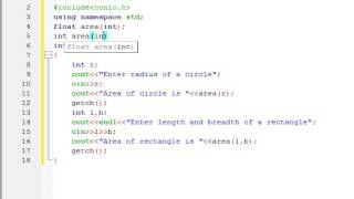 CPP program of function overloading, area