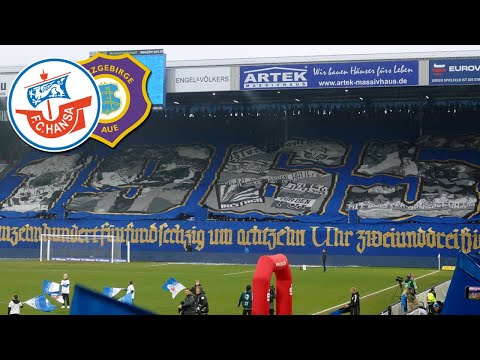 Choreo der Hansa-Fans gegen Aue - 60 Jahre | Hansa Rostock - Erzgebirge Aue 2:1