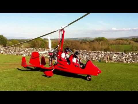 Gyrocopter take off in the Lake District with Roger Savage.