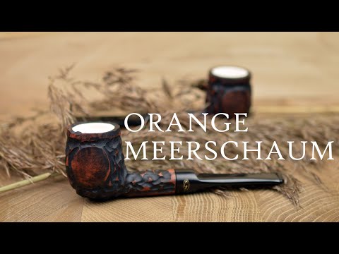 ORANGE RUSTIC - briar meerschaum lined pipes from Gasparini (Italy)