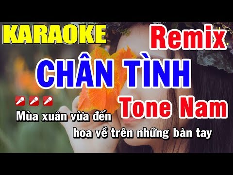 Karaoke Chân Tình Remix Tone Nam Nhạc Sống | Trọng Hiếu