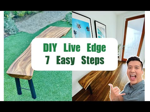 DIY Live Edge Bench - 7 easy steps !!! How To Wood Working