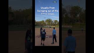 Literally Swinging Out of His Shoes 👟 #softball #bombs