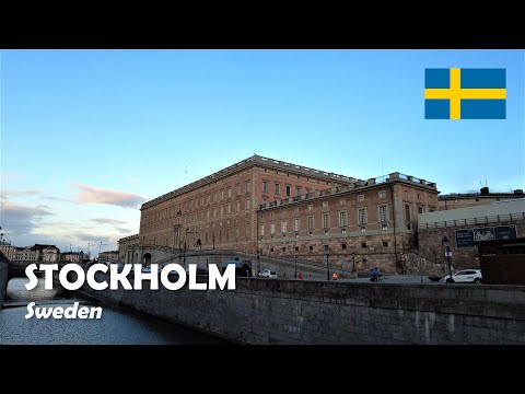 Stockholm, Sweden. Walk from Sergels torg to the Royal Palace. 4K
