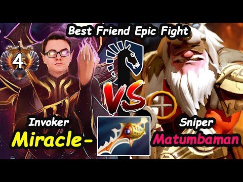 Miracle vs Matumbaman Liquid Civil War Signature Hero Invoker vs Sniper Rapier Build Dota2 7.21d