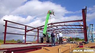 Erecting a 50×100 Metal Building – Construction Time-Lapse by Buck Ste