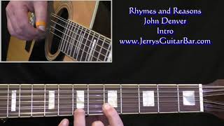 John Denver Rhymes and Reasons Intro Guitar Lesson (12 String)