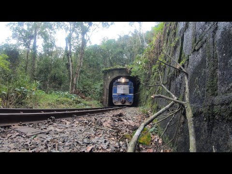 🇧🇷 Trem de carga saindo túnel / Freight train leaving the tunnel - São Bento do Sul/SC - (Brasil)