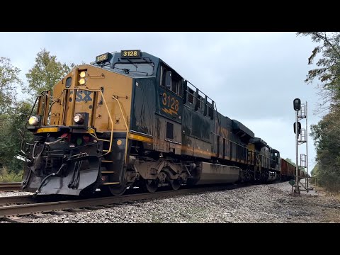 CSX ES44AC-H 3128 Leads L729-15 at Crawford, FL