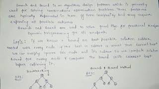 Branch and bound method | Difference between branch and bound & backtracking hindi with example