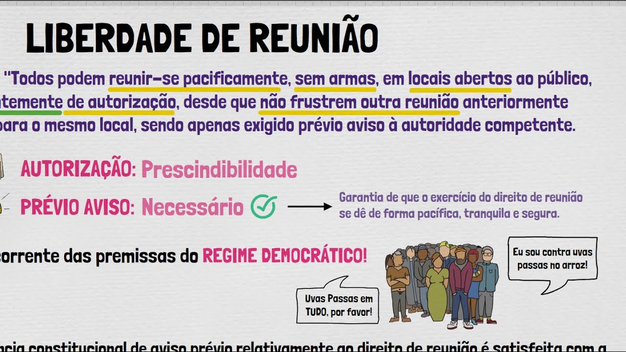 DIREITO À LIBERDADE - Parte IV | Liberdade de Reunião e Associação |  DIREITO CONSTITUCIONAL