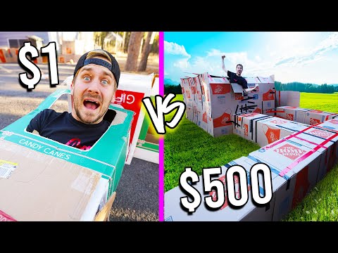 $1 VS $500 BOX FORTS! *Budget Challenge*