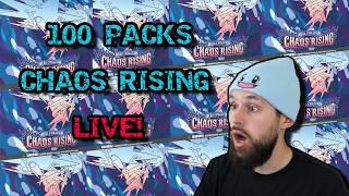 Opening 100 Packs Of Chaos Rising Live! Hoping For Some Insane Luck! (Portrait)