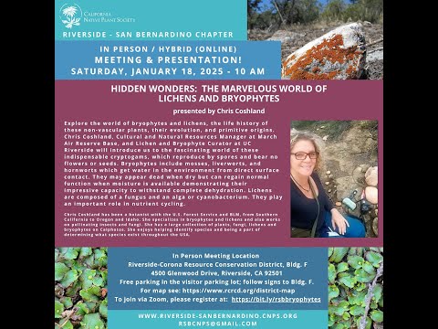 Hidden Wonders: The Marvelous World of Lichens and Bryophytes with Chris Coshland