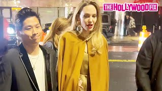 Angelina Jolie, Kids Pax & Vivienne Are Swarmed By Fans While Arriving At The Outsiders After-Party