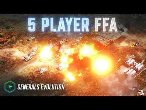 Quick and Dirty 5 Player FFA on Autumn Gardens   Generals Evolution