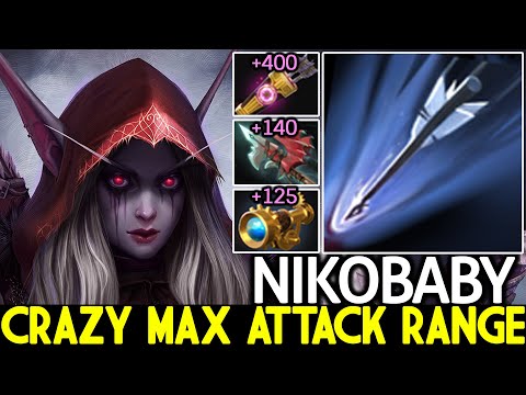 NIKOBABY [Drow Ranger] Crazy Max Attack Range Arrows Free Hit Dota 2