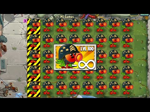 PvZ 2 Challenge - 35 Plants Level 100 Protect 5 Plants Vs Firebreather Zombie Level 35