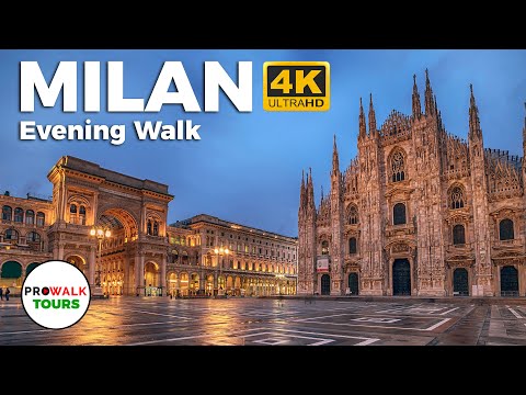 Milan ???????? Evening Walking Tour - 4K60fps with Captions - Prowalk Tours Italy
