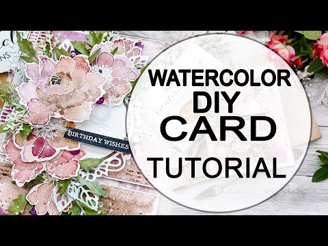 Watercolor card tutorial / DIY card with 13arts watercolors