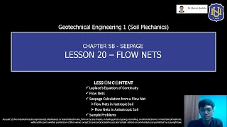 Geotechnical Eng'g 1 (Soil Mechanics) - Flow Nets