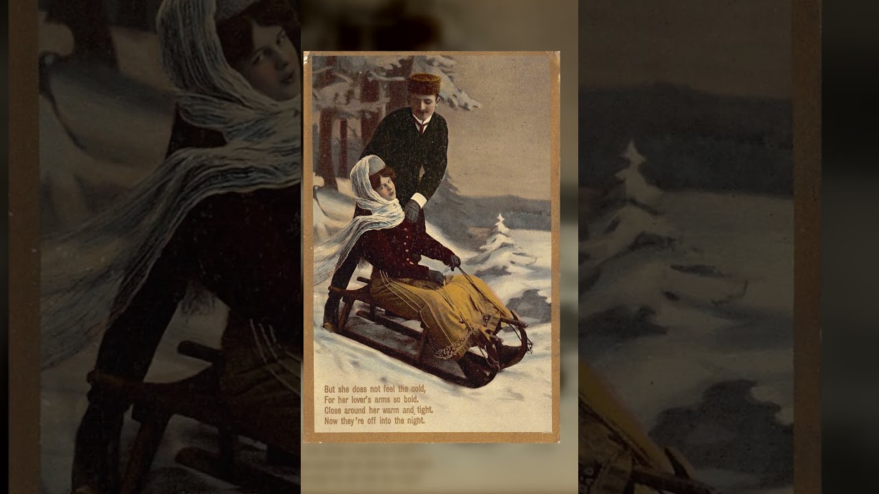 R.E.L. 'Emaille' Series Postcard, Winter Scene, 1912 Postmark Video