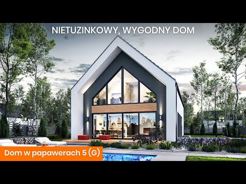 Dom w papawerach 5 (G) – Nowoczesny dom z efektownym przeszkleniem - ARCHON+ Projekty Domów