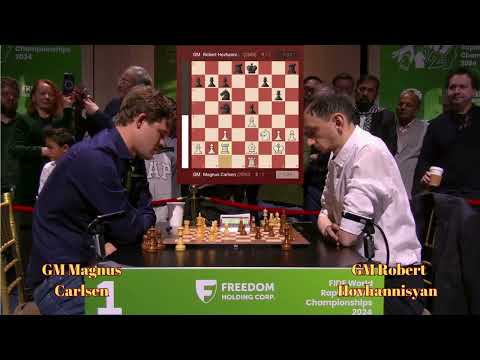 Magnus Carlsen vs Robert Hovhannisyan | Round 2 World Blitz Championship 2024