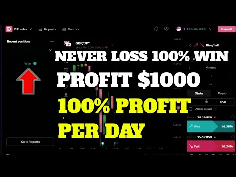 Never Loss 100% Win - Profit $1000 - 100% Profit Per Day || Trading Deriv.com 2022
