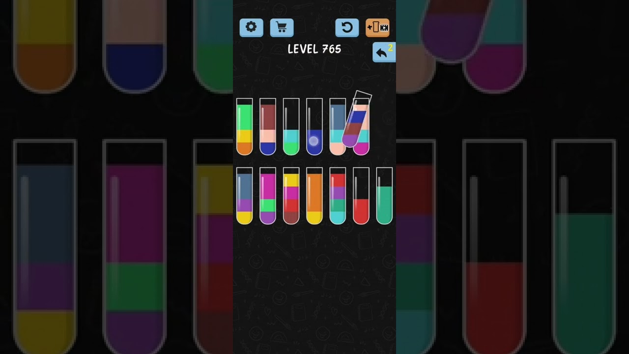 Water Color Sort Level 765 Walkthrough Solution iOS/Android