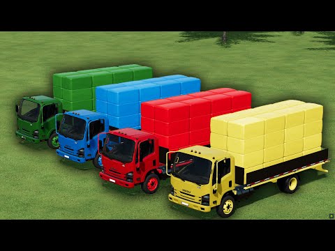 TRUCKS OF COLORS ! COLORS BALE AUTO LOADING IN ISUZU TRUCKS ! Farming Simulator 22