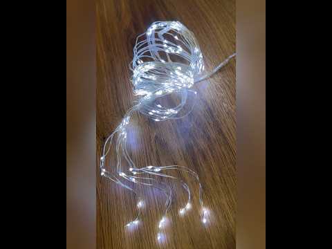 Гирлянда новогодняя Конский Хвост 200LED 10 нитей по 2м цвет Холодный Белый режимы статика и мерцание от батареек