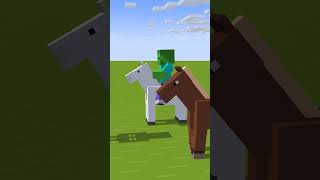 SKELETON TRIES TO RIDE A HORSE FOR THE FIRST TIME - Minecraft Animation #shorts