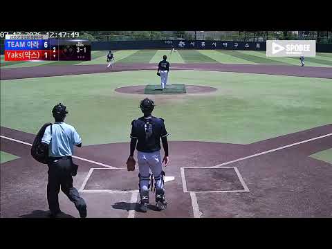 Yaks(약스) vs TEAM 아라 경기 영상 | 7/12 (정왕야구장)