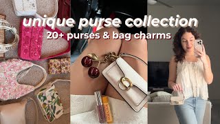 my unique purse collection *20+ purses & bag charms*