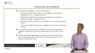 Secuenciación en taller de trabajo de dos máquinas