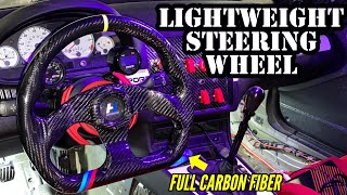 HIWOW full carbon fiber quick release steering wheel -  BMW 330ci build Lightweight NRG comparison