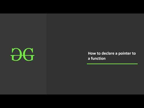 How to declare a pointer to a function | GeeksforGeeks
