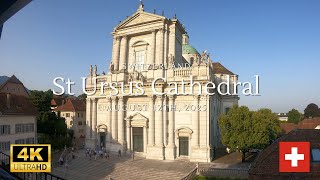 Ambient City Scene, St Ursus Cathedral, Solothurn Switzerland 4k